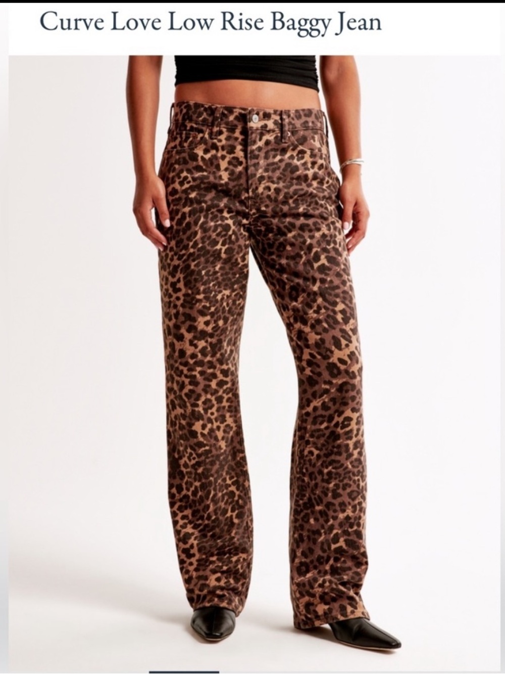 Abercrombie & Fitch Brown Leopard Wide Leg Jeans low rise slouchy baggy